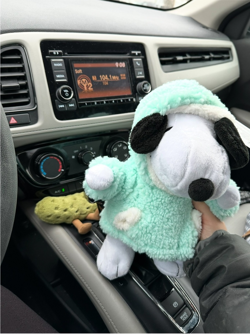 Plush Sheep Dog Toy - Mint Green Cozy Hoodie